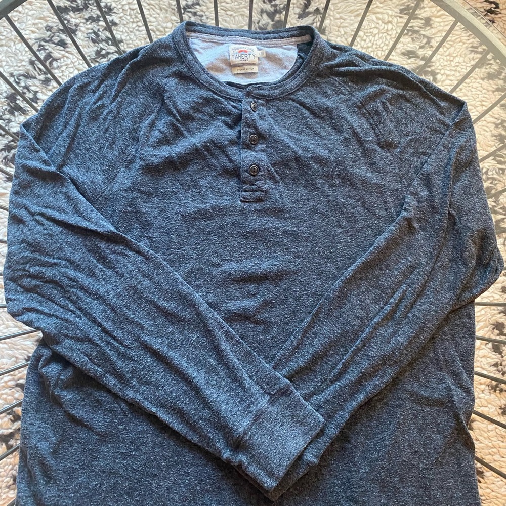 Large Faherty Henley long Sleeve Shirt